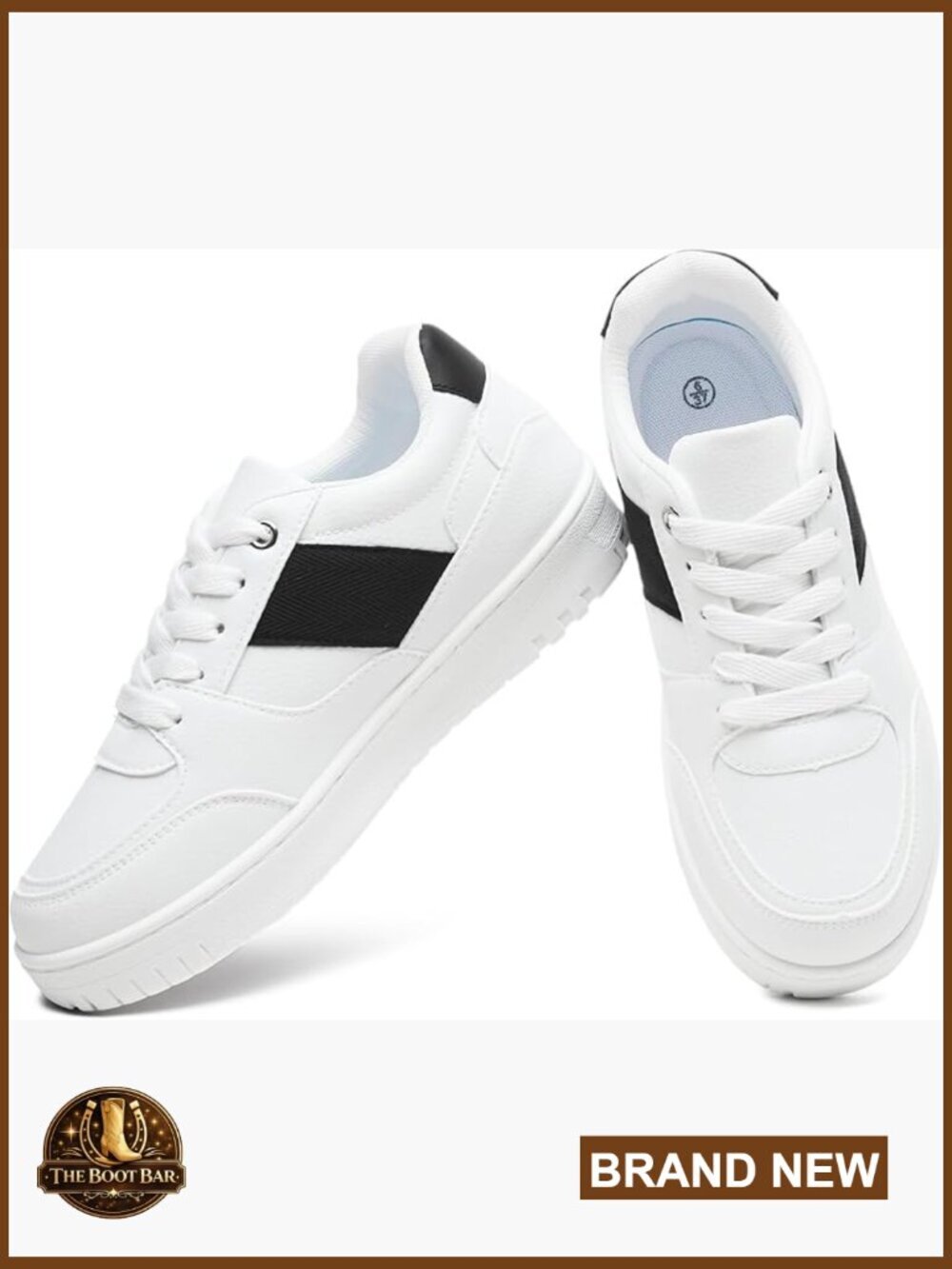 Women's PU Leather Platform Sneakers Memory Foam Lace Up Low Top Casual Walking